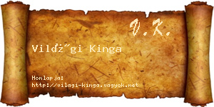 Világi Kinga névjegykártya